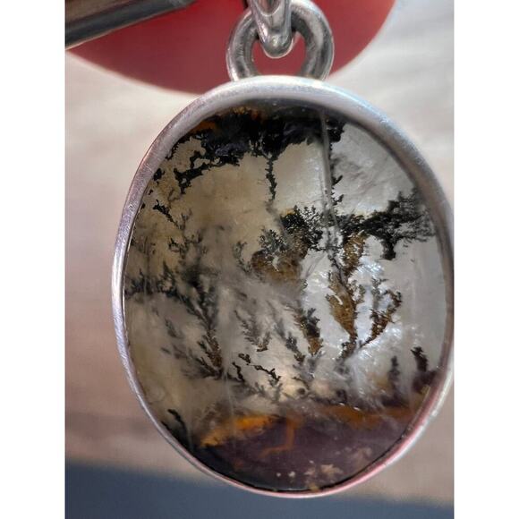 NEW Dendretic agate gemstone sterling silver pendant - Picture 8 of 11
